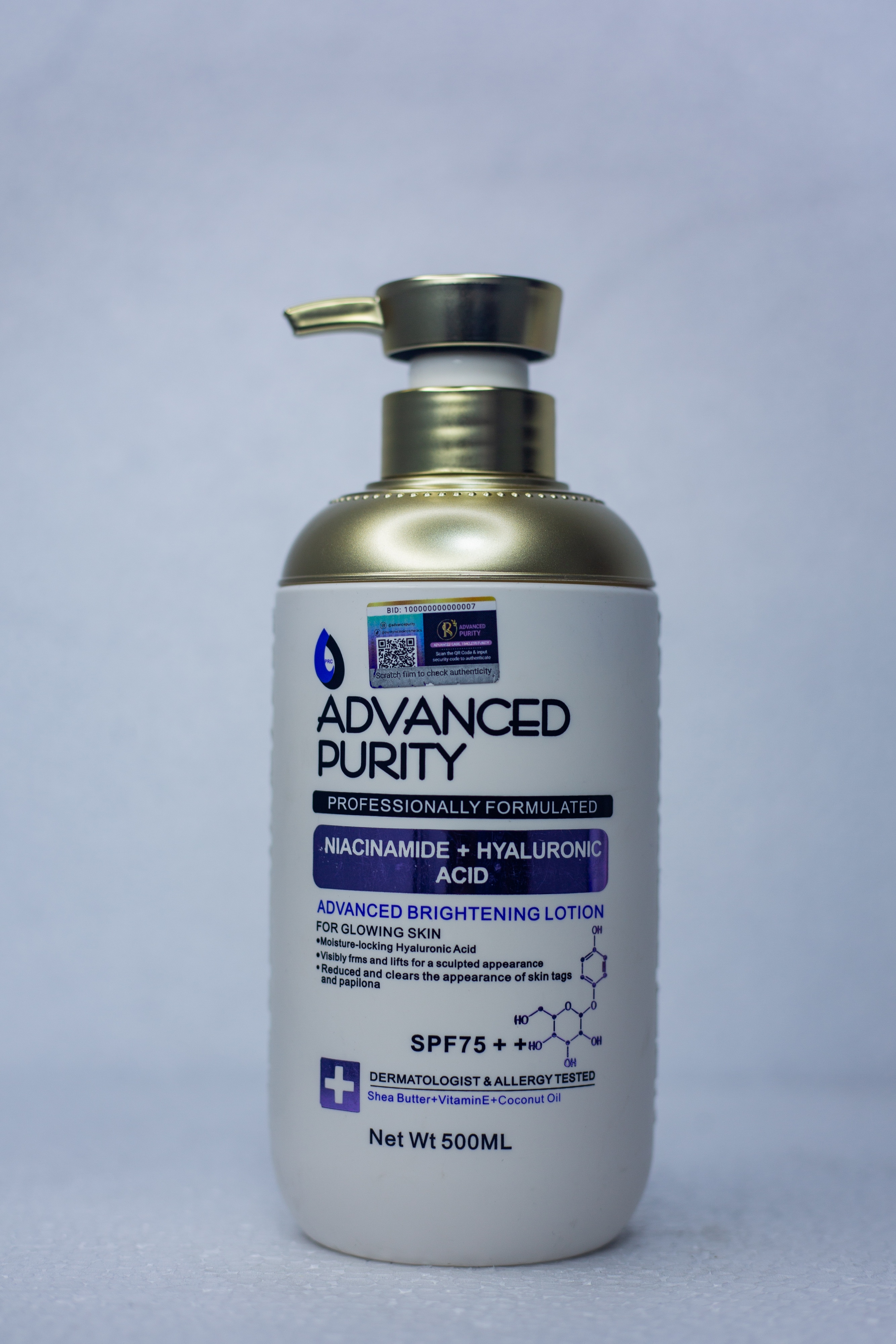 0 007 Bid 10000000000 Advanced Purity Lotion 500ML