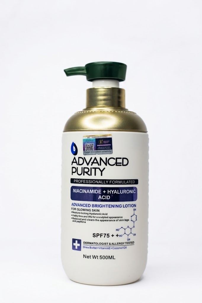 Advanced Purity Professionally Formulated Niacinamide + Hyaluronic Acid Advanced Brightening Lotion SPF75++ 500ml