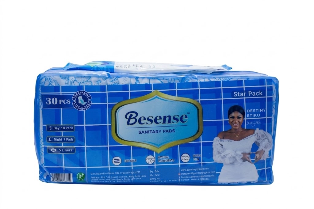 Besense Sanitary Pads  (30 Pieces per pack) (18 Day Pads, 7 Night Pads, 5 Liners)