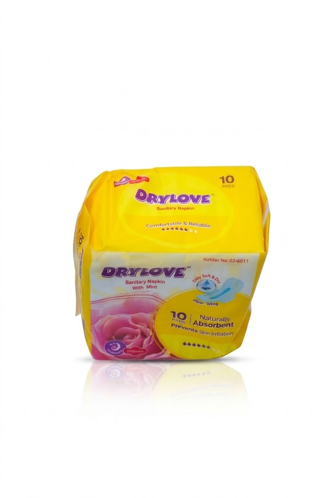 Drylove Sanitary Napkin With Mint  Pack (10 Pads) (280mm / Long)
