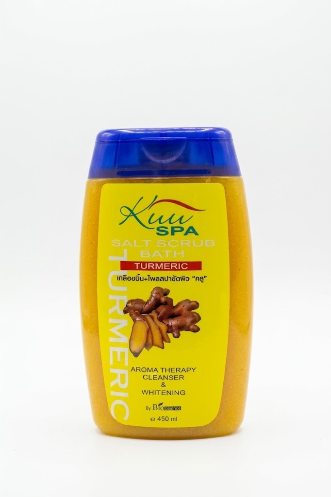Kuu Spa Salt Scrub Bath Turmeric (Aroma Therapy Cleanser & Whitening) 450 ml