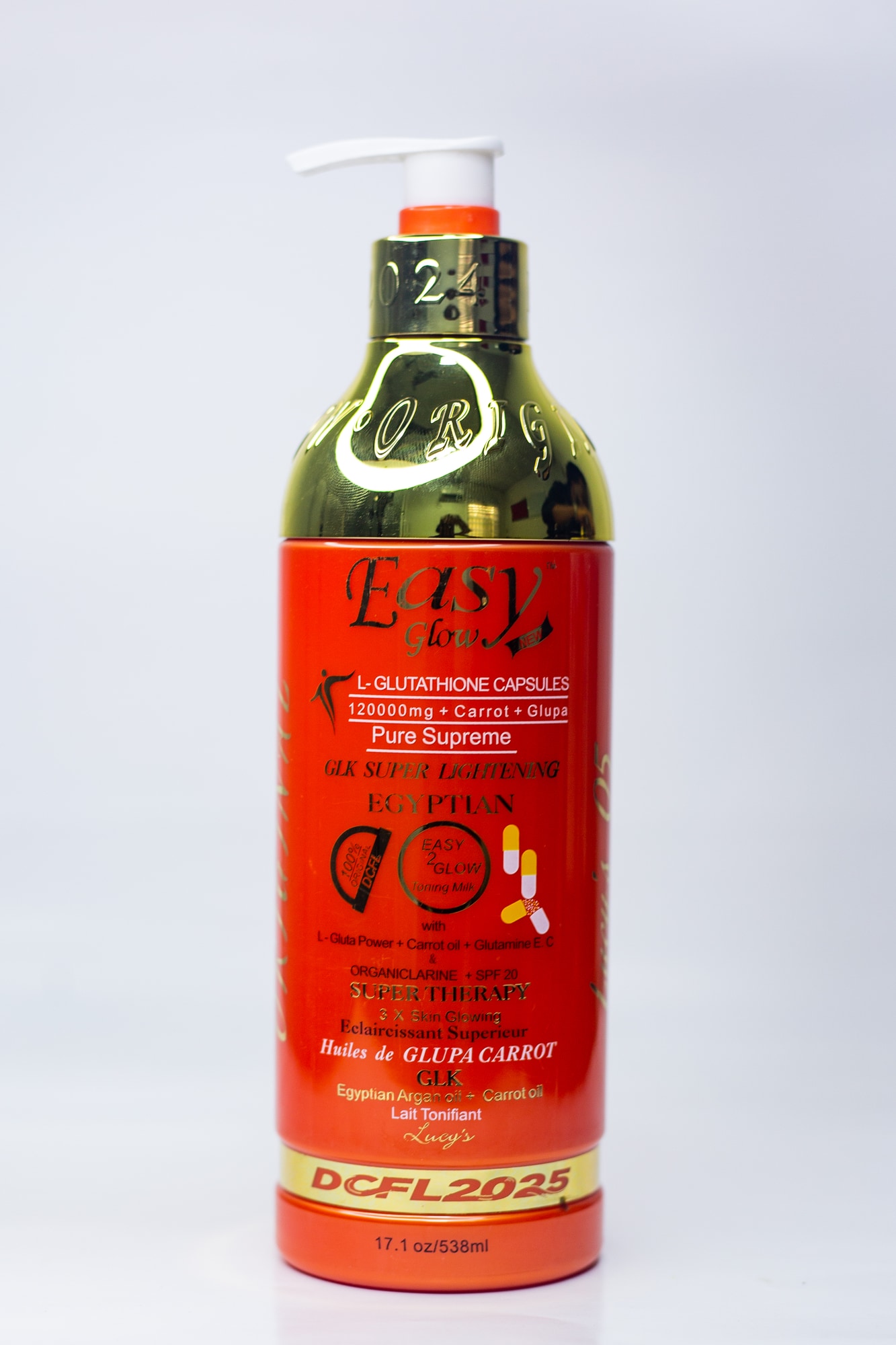 L- Glutathione Capsules 120000mg + Carrot + Glupa Pure Supreme 538ML