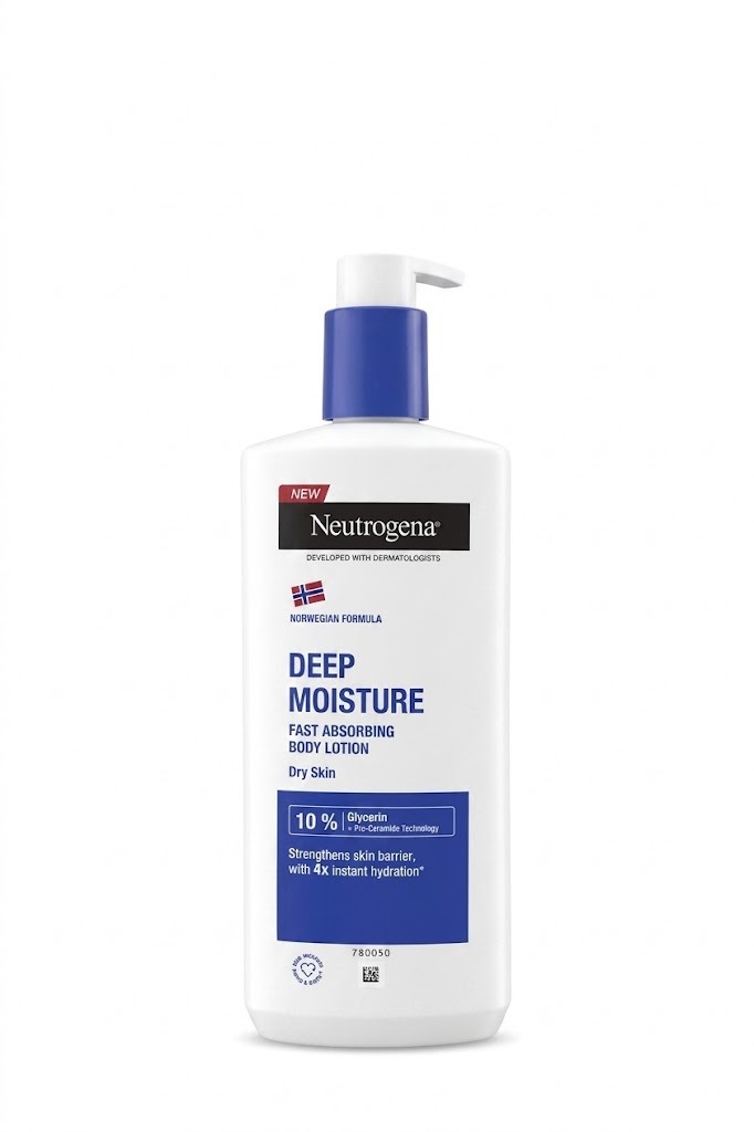 Neutrogena Norwegian Formula Deep Moisture Fast Absorbing Body Lotion (Upgraded Formula with 10% Glycerin + Pro-Ceramide Technology)400 ml