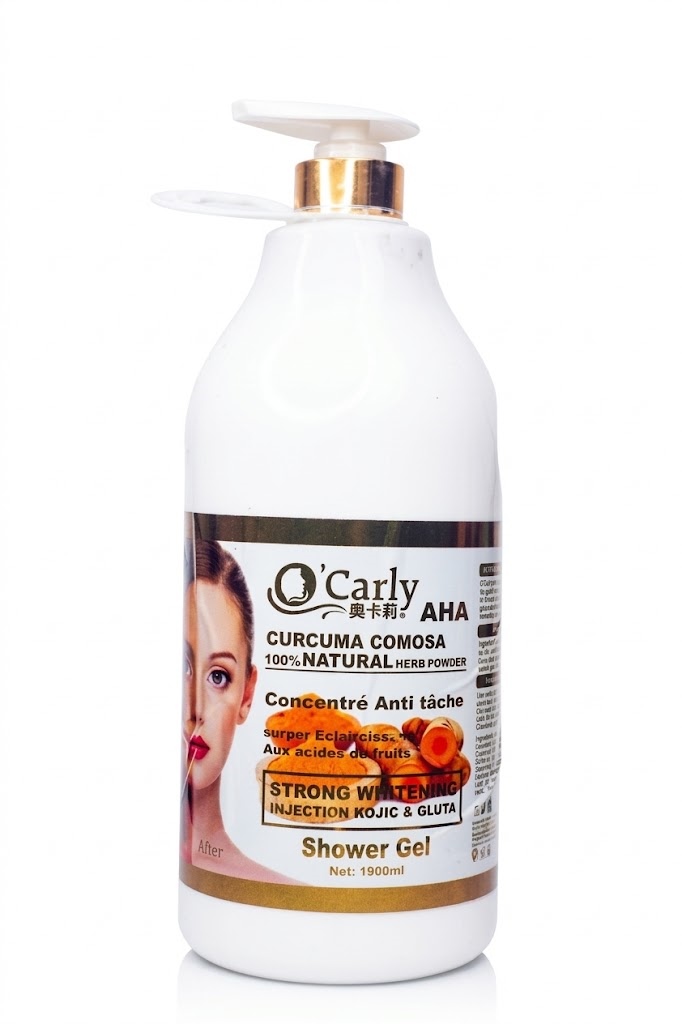 O'Carly AHA Curcuma Comosa 100% Natural Herb Powder Concentré Anti-tâche Shower Gel  1900ml