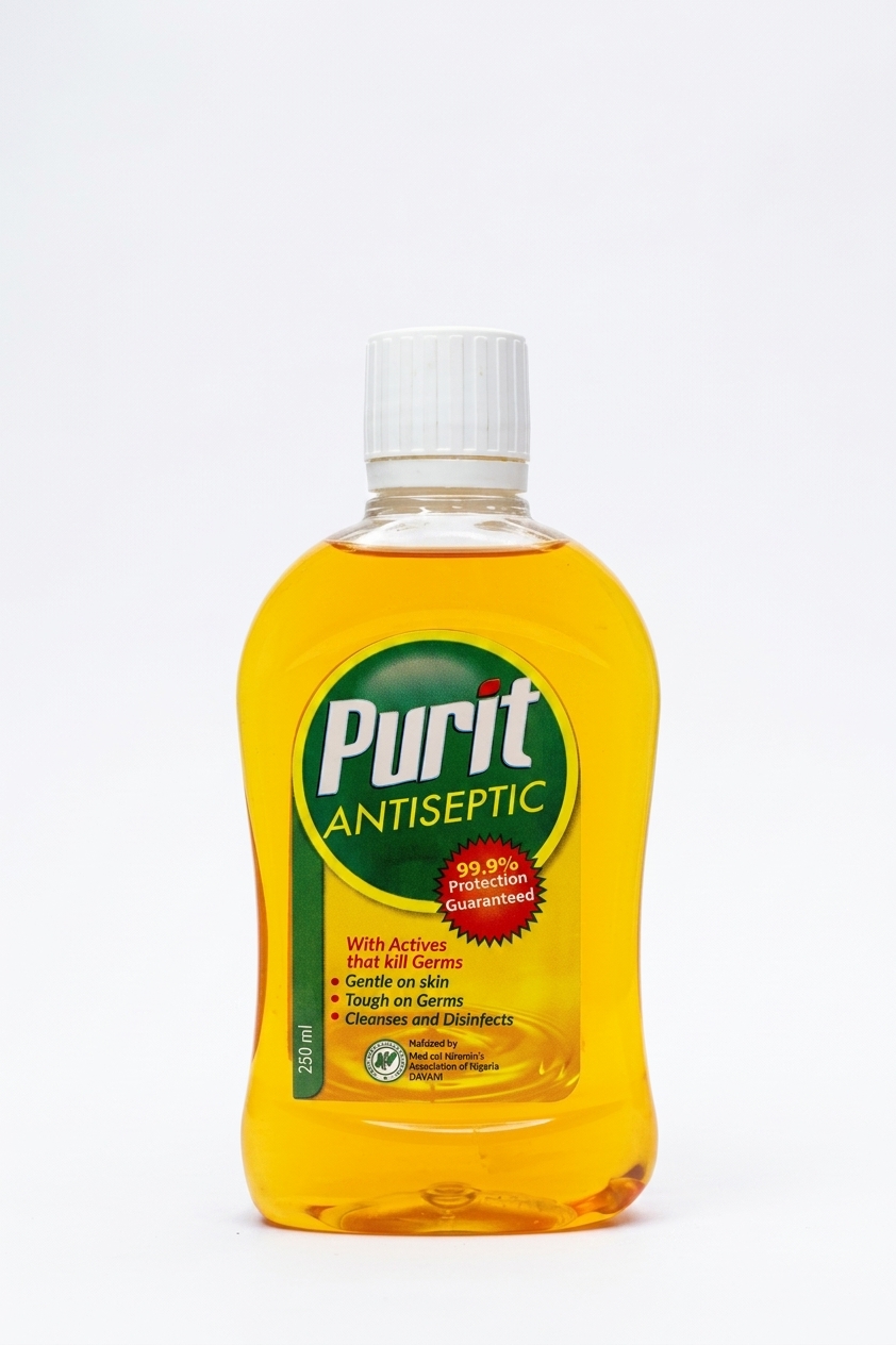 Purit Liquid Antiseptic & Germicidal Disinfectant Solution for First Aid, Personal Hygiene & Household Disinfection (250 ml)