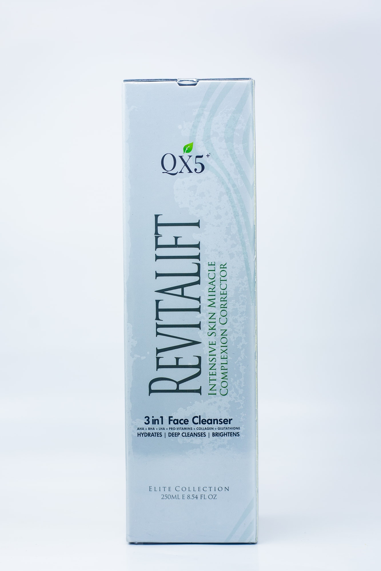 Qx5 3 Inl Face Cleanser AHA + BHA + Lha + Pro-vitamins + Collagen + 250ML