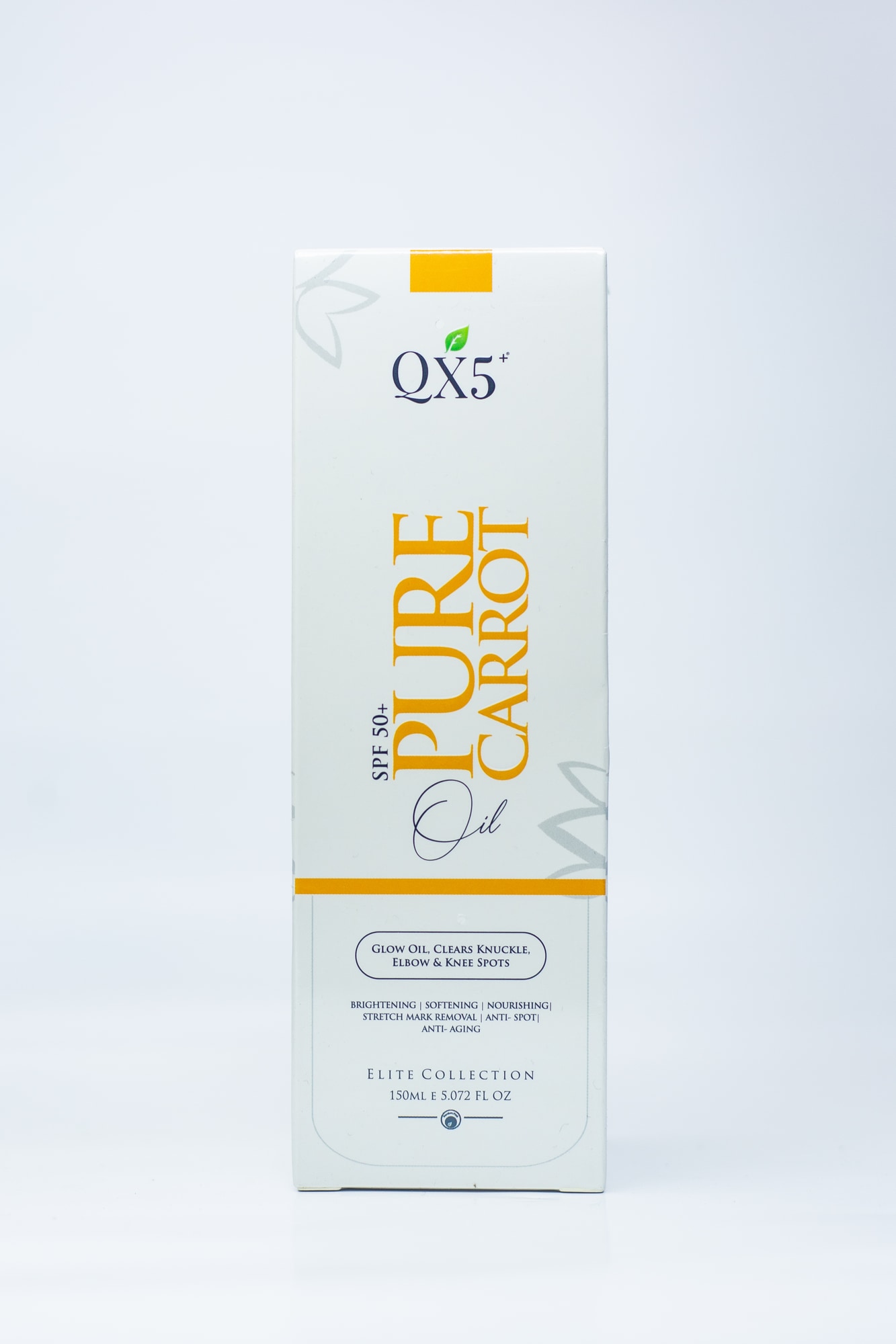 Qx5 Pure Carrot  Glow Oil, Clears Knuckle, Elbow & Knee Spots 150ML