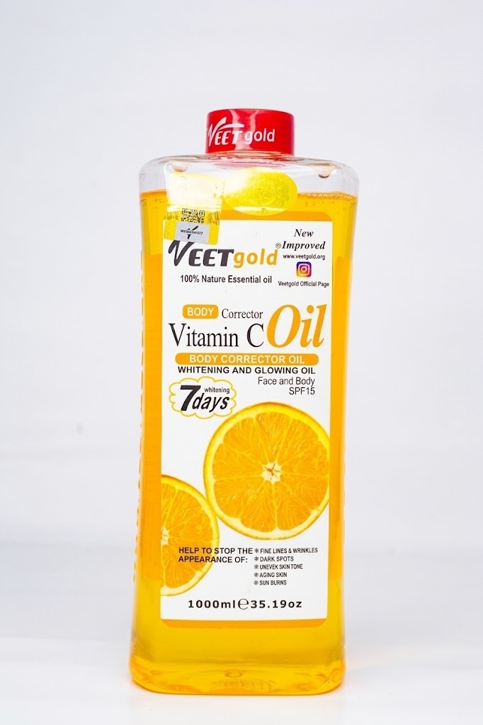 Veet gold Vitamin C Body Corrector Oil (Whitening & Glowing Oil - Face & Body SPF15) 1000ml