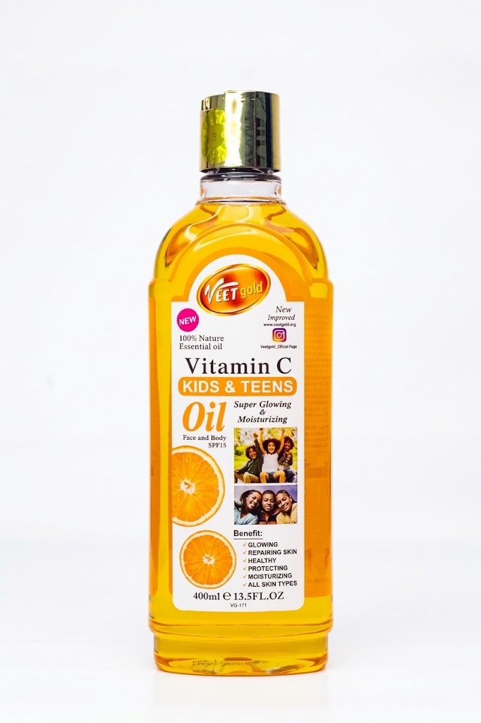 Veet Gold Vitamin C Kids & Teens Super Glowing & Moisturizing Oil (Face and Body, SPF 15) 400 ml
