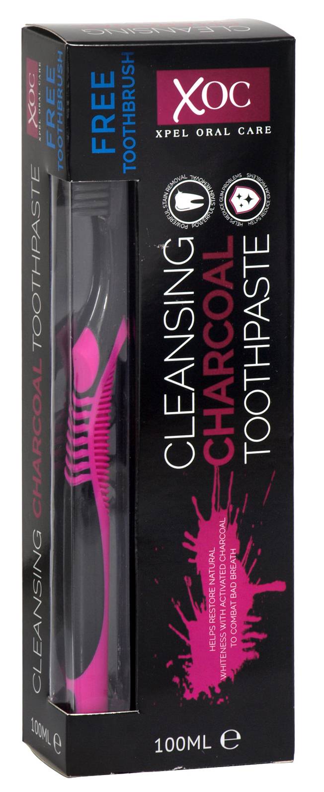 Xoc Cleansing Charcoal Tooth Paste 100g (with Brush)